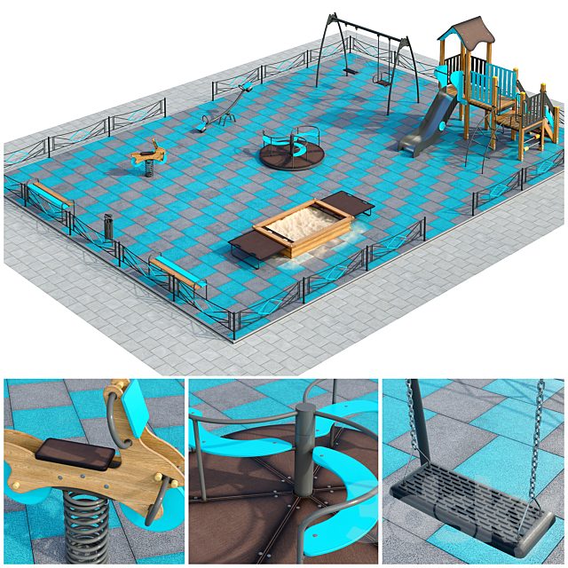 Stylish turquoise playground. Playground