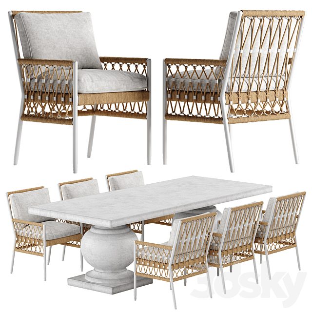 Serena and Lily Salt Greek chair Terrace table set
