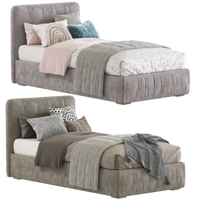 Bed with a soft headboard 12