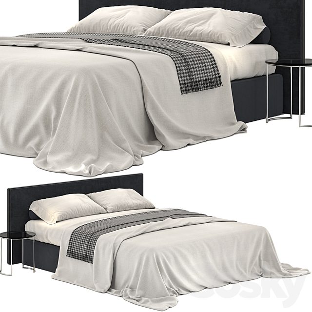 Meridiani stone black bed