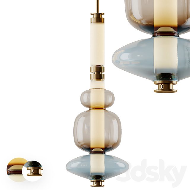 Luna Pendant in Glass and Metal by Gabriel Scott