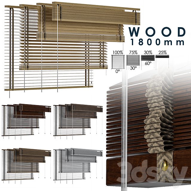 Wood Blind 1800 in 45mm