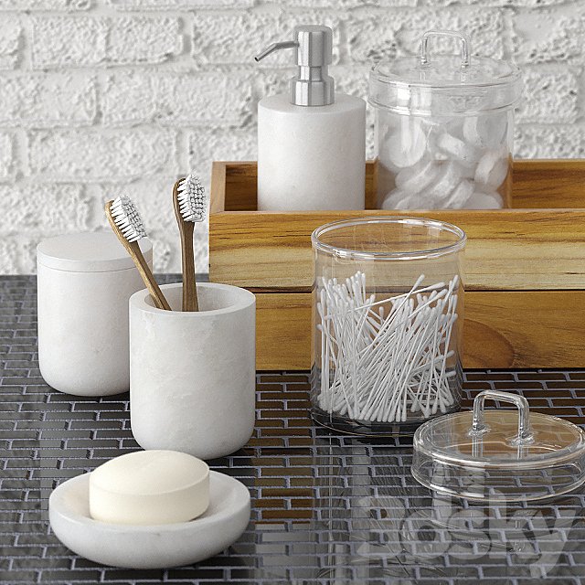 Marble bath accessories