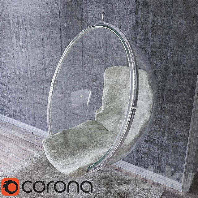 Suspended glass chair