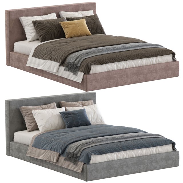 Bed Cushy Upholstered Platfrom Bed
