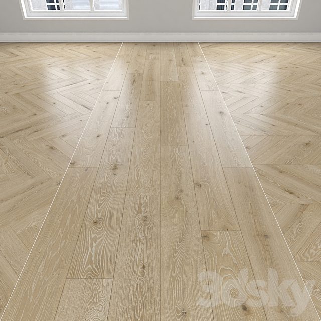Parquet Oak, 3 types: herringbone, linear, chevron.