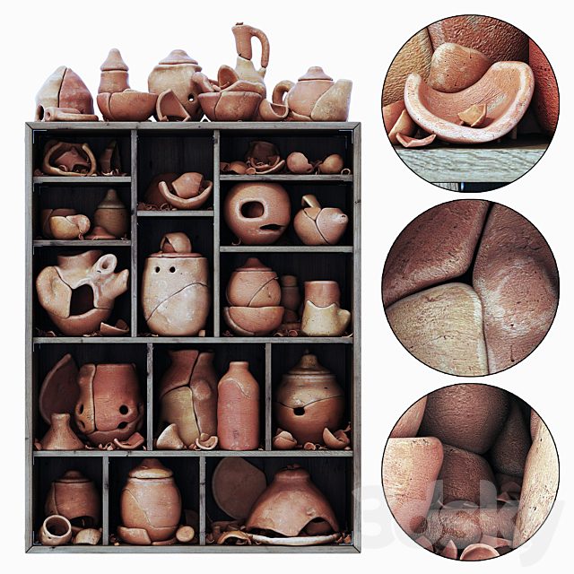 Dishes clay splinter old n2