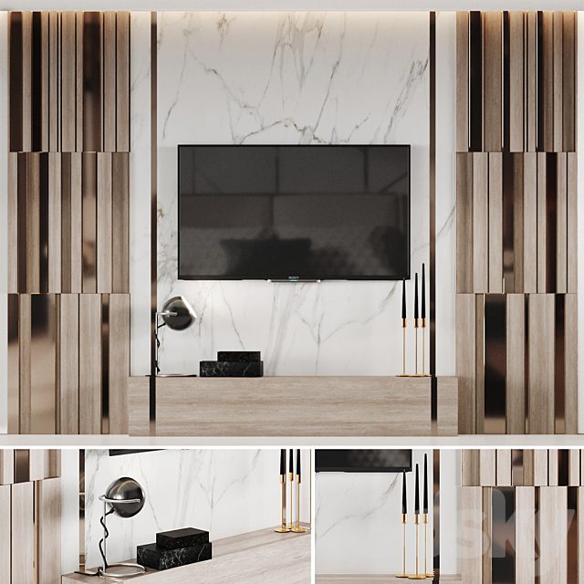 Wall panel with TV