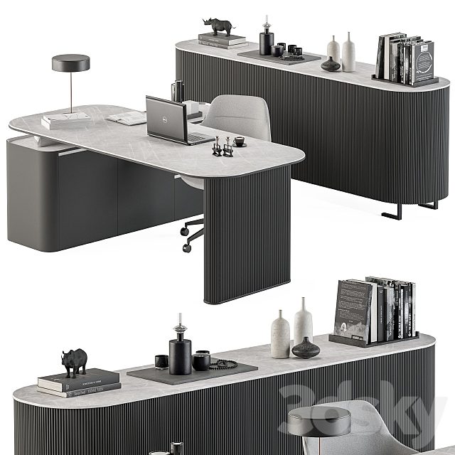 Boss Desk Black and Gray - Office Furniture 236