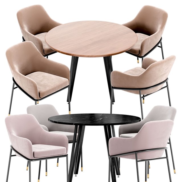 Sandra dining chair and Raymond table