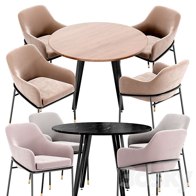 Sandra dining chair and Raymond table