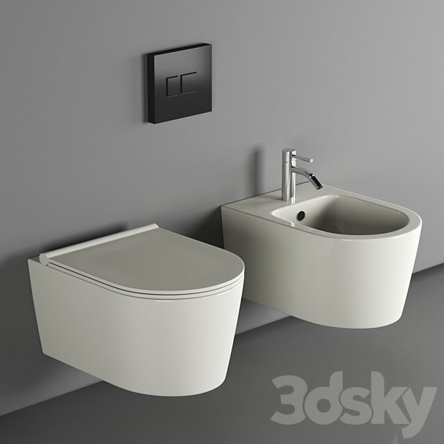 Salenzi Wandcloset Civita 50x35x36.5 Cm Keramiek Rimless Mat Grijs