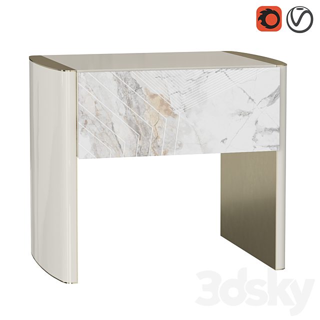 Bedside table LINFA by HESSENTIA Cornelio Cappellini