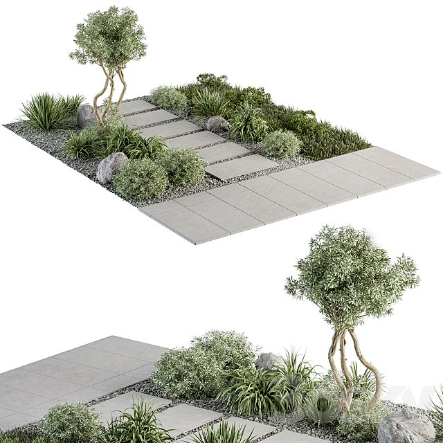 Urban Furniture / Architecture Environment with Plants- Set 29