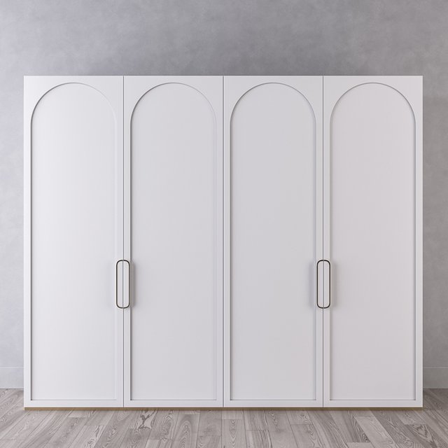 White wardrobe with arches