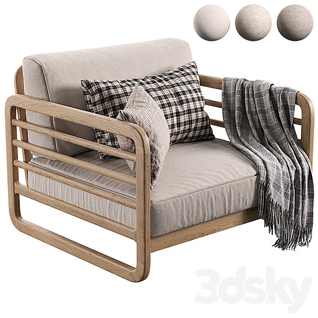 Oak Solid Wood Modern Armchair