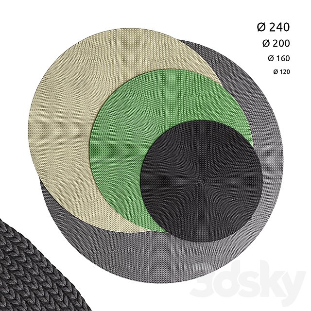 Crocheted round rugs