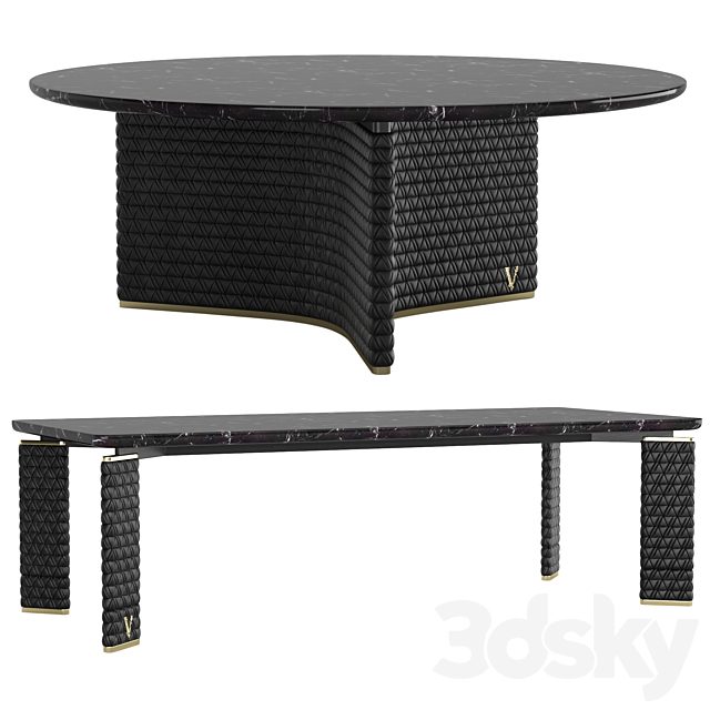 two tables Versace V-Marble Table