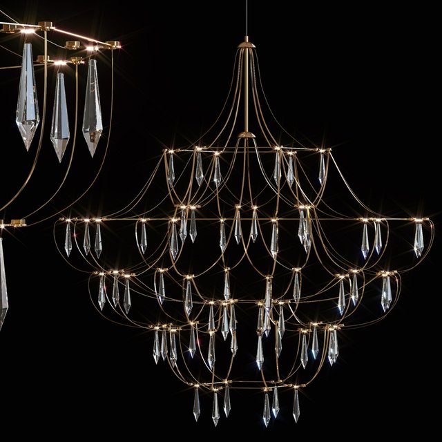 Chandelier Syneil 1019-LED43PL gold and silver