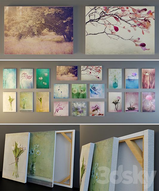 A set of paintings "Flowers"