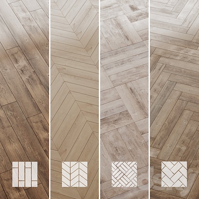 Wood floor Pine Oak Set 3
