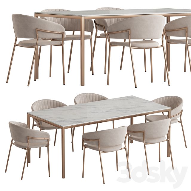 West Elm Frame table Piza chair Dining set