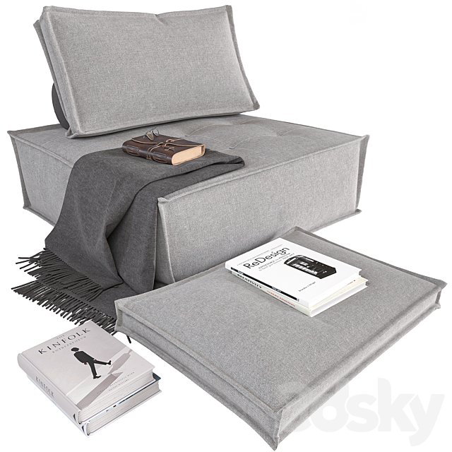 poufe and book set 01