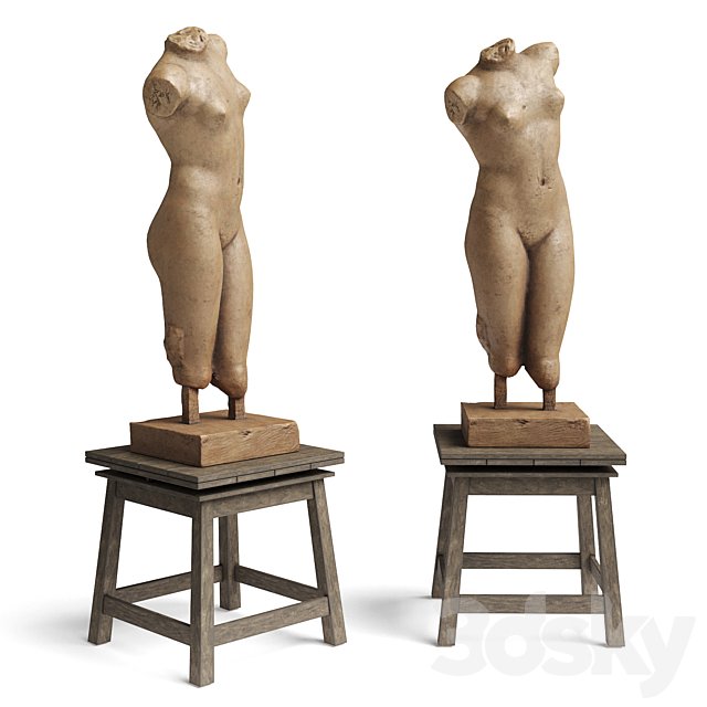 Classic woman bust with table