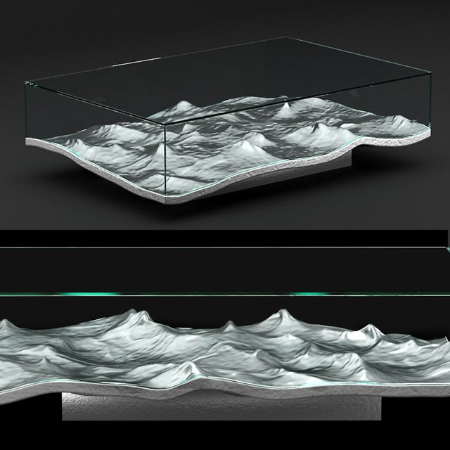 LIQUID ALUMINUM LOW TABLE