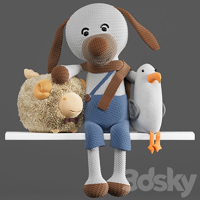 Toys,dolls:dog,sheep,Seagull