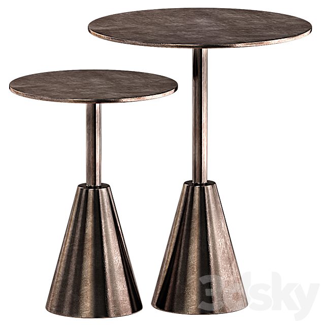 FRISCO END TABLES SET-ANTIQUE RUST FINISH