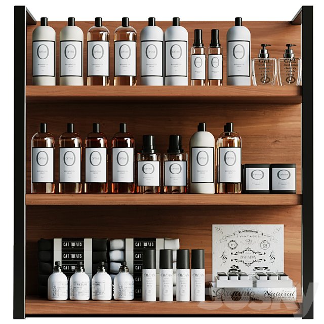Collection of cosmetics for beauty salons or bathroom