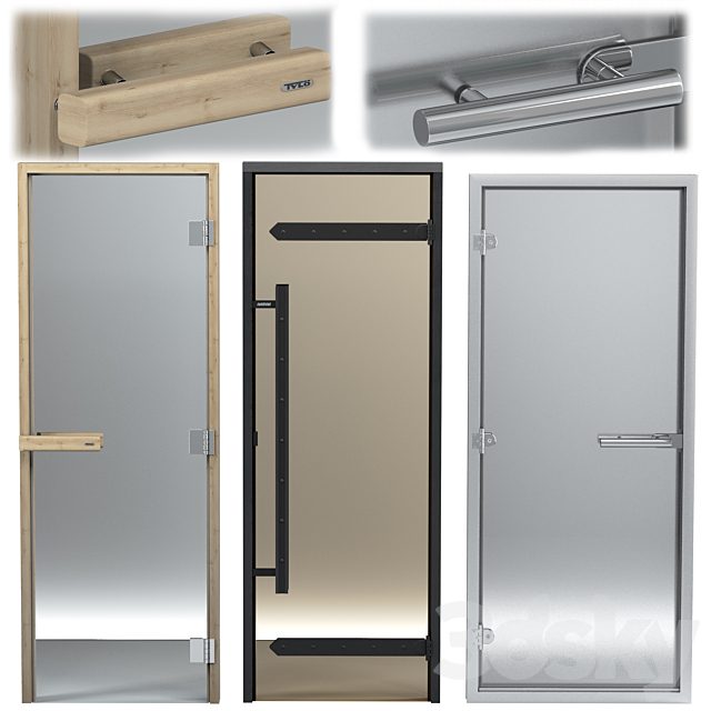 Turkish sauna glass doors hamam set 2