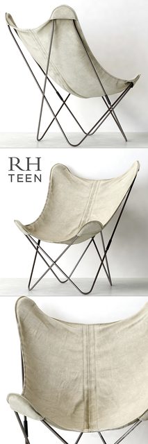 RH / TYE STONEWASHED CANVAS BUTTERFLY CHAIR