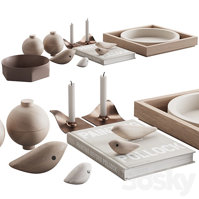 077 Living decor set NEUTRAL BIRDS 00