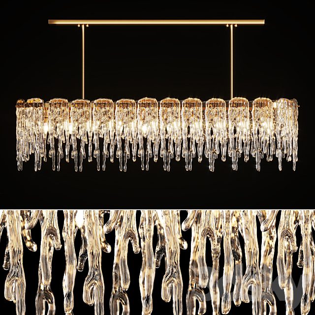 Chandelier with Ice Plates Spring Long M