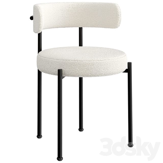INESSE BOUCLE IVORY DINING CHAIR