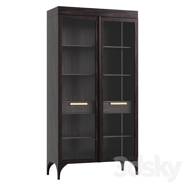 Wardrobe Showcase Bridge with glass fronts and 2 drawers