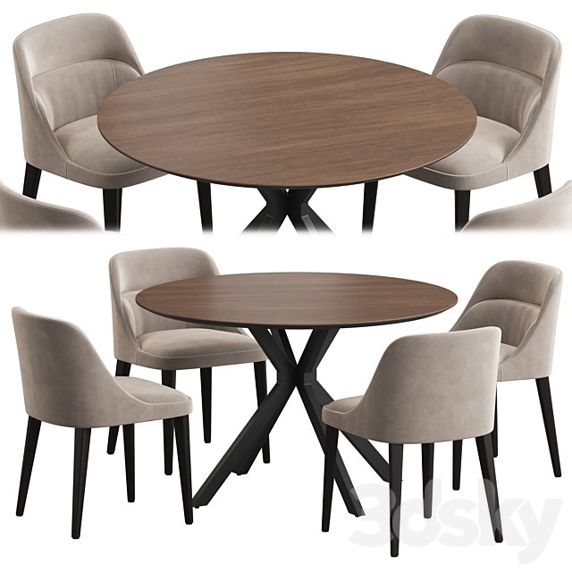 Ralf table Jackie chair dining set