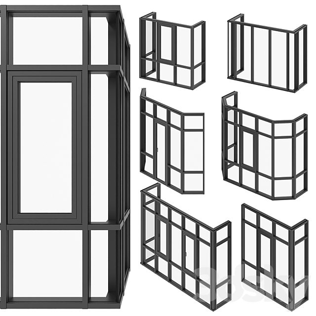 Panoramic corner glazing / corner stained glass