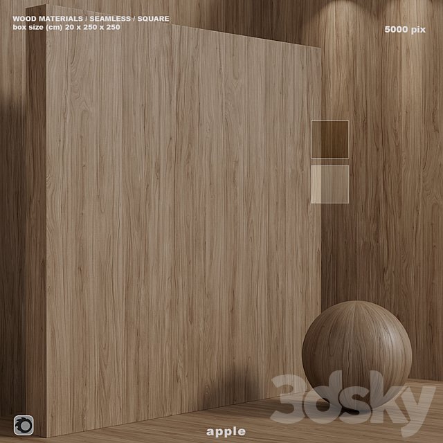 Material wood (seamless) apple tree - set 127