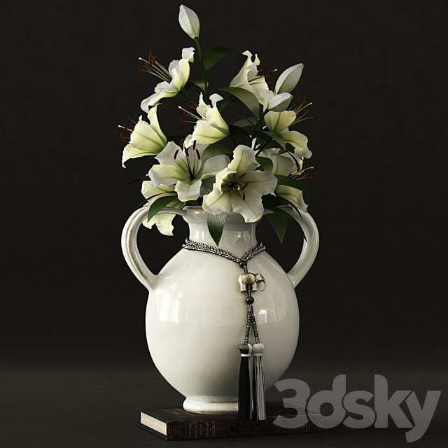 Pottery Barn / Braided Black Elephant VaseTassel