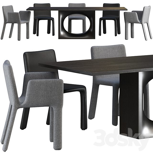 Dining table Kristalia Holo and chair Kristalia Joko