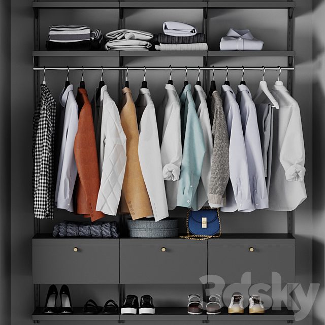 Wardrobe, wall module, clothing