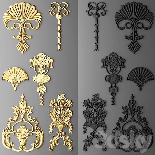 Stucco decor. Set.