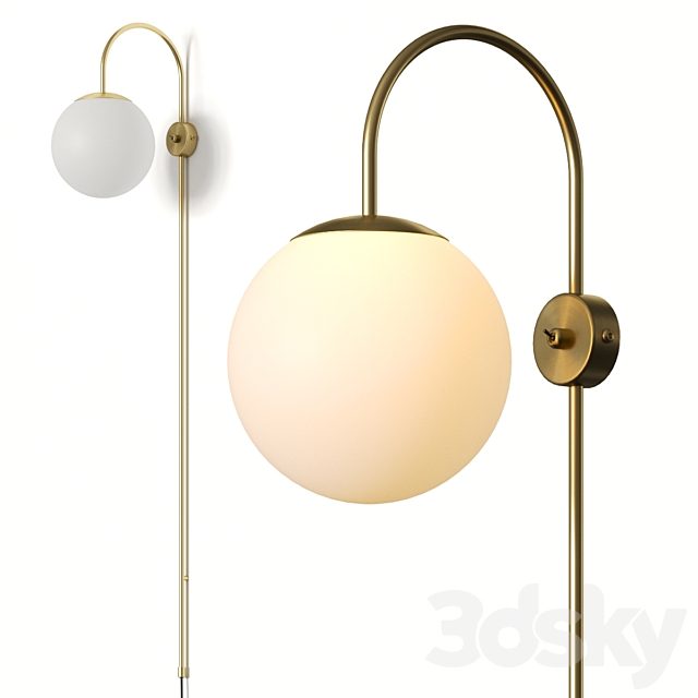 La Redoute Moricio Brass And Opaline Wall Lamp