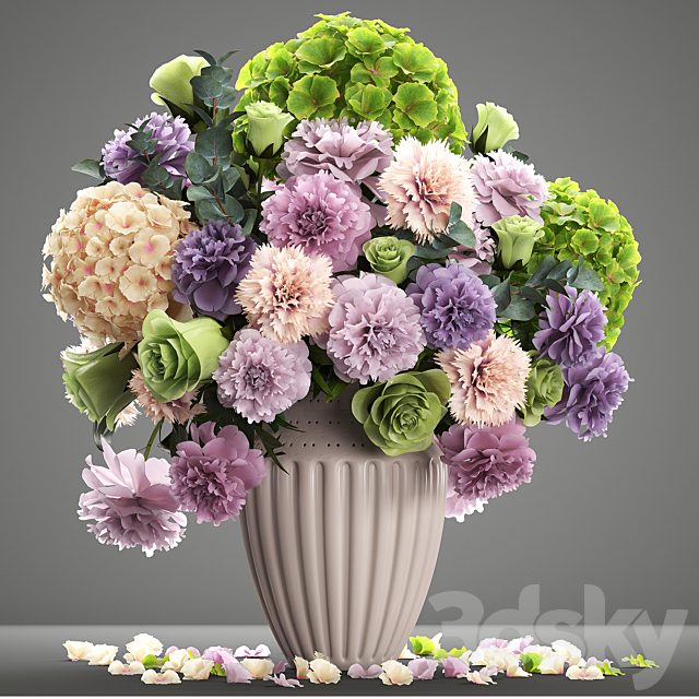 A bouquet of flowers 63. Spring flowers, vase, decor, hydrangea, peony, eucalyptus, carnation, rose