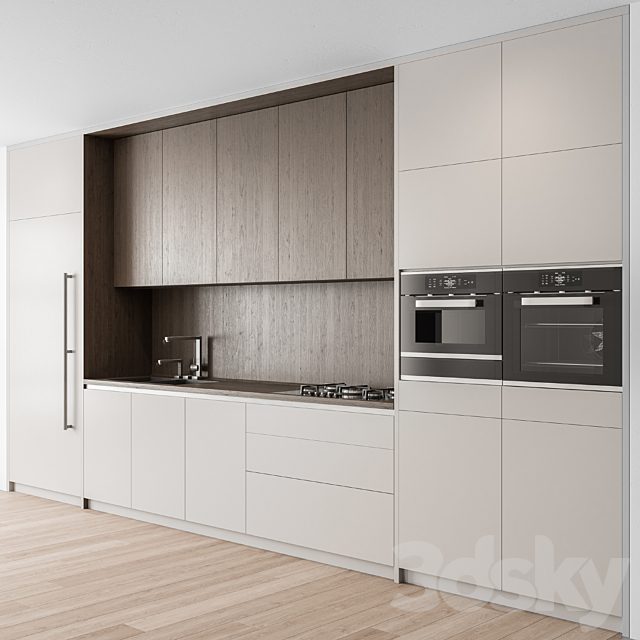 Kitchen Modern - white and Wood Cabinets 81