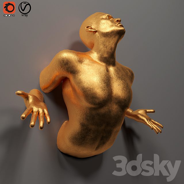 human sculpture wall art 01