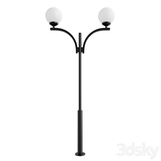 Park street metal support, pole for 2 lamps Shar